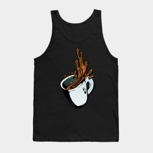 Coffee is spilling pattern  - black Tank Top